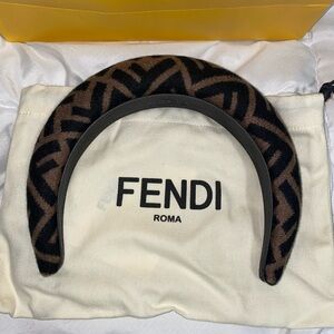Fendi Black and Brown Patterned Headband